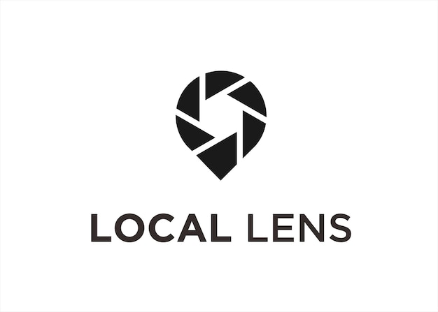 Ilustración de vector de diseño de logotipo de lente local