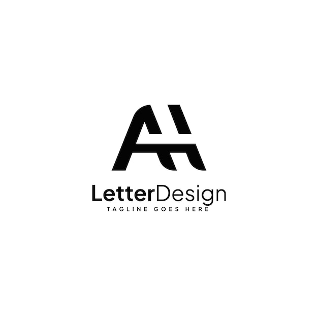 Ilustración de Vector de diseño de logotipo de letra AH