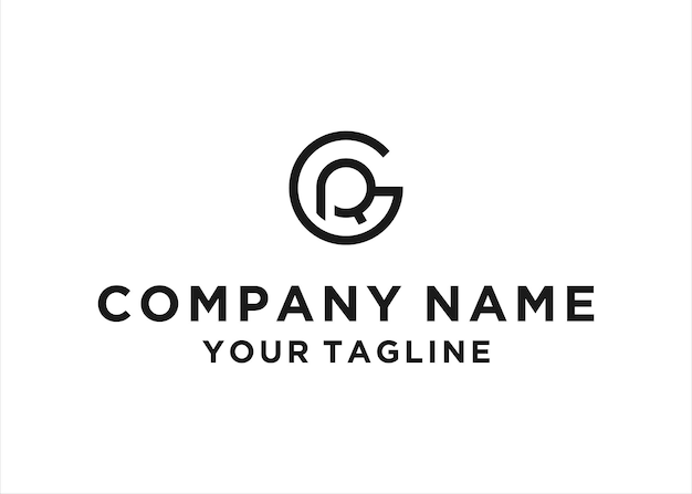 Ilustración de vector de diseño de logotipo de letra Gr o Rg