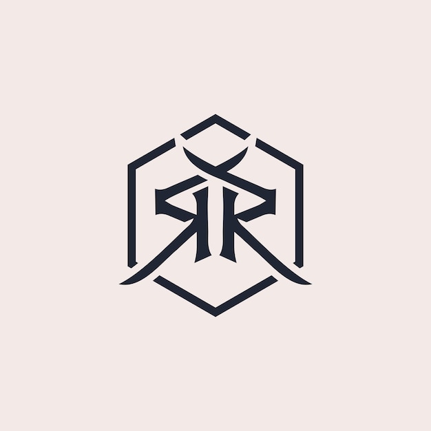 Ilustración de vector de diseño de logotipo de letra RR