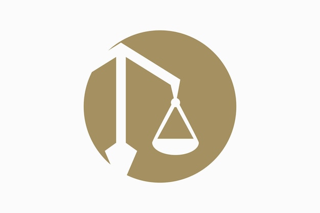 Ilustración de vector de diseño de logotipo de ley de justicia