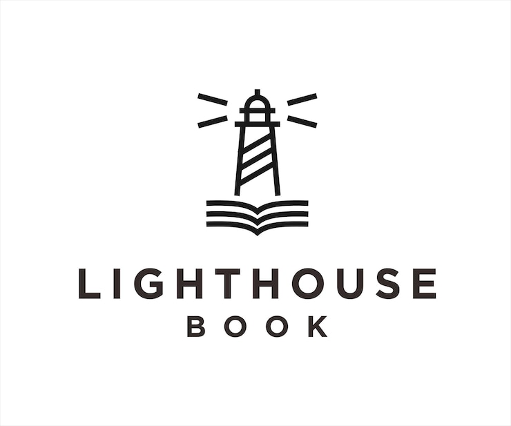 Vector ilustración de vector de diseño de logotipo de libro de faro