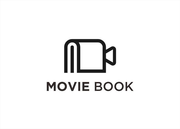 Ilustración de vector de diseño de logotipo de libro de película