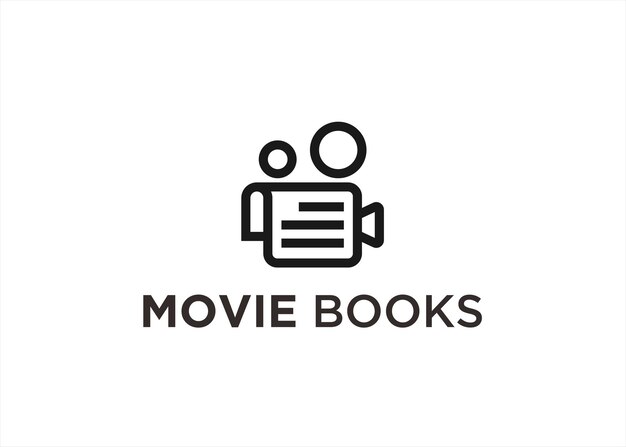 Ilustración de vector de diseño de logotipo de libro de película