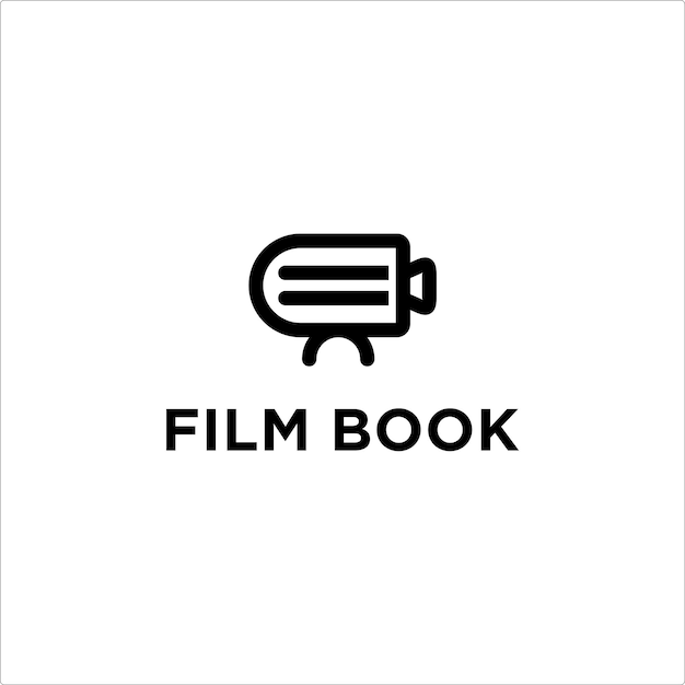 Ilustración de vector de diseño de logotipo de libro de película