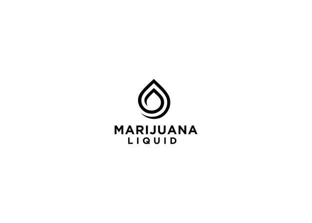 Ilustración de vector de diseño de logotipo líquido de marihuana