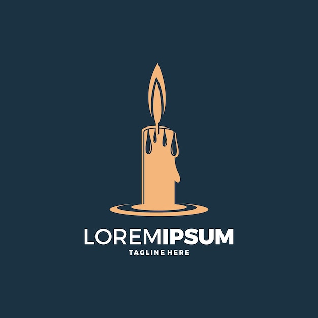 Ilustración de vector de diseño de logotipo de llama de luz de vela