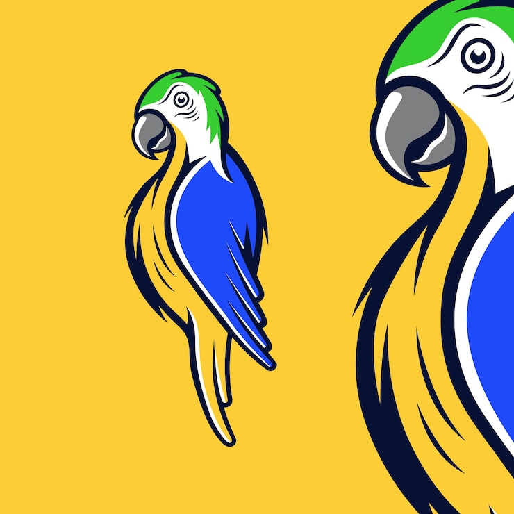 Vector ilustración de vector de diseño de logotipo de loro