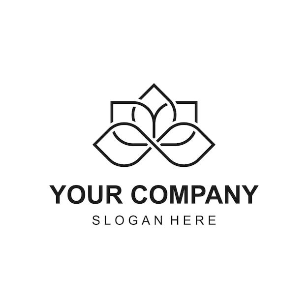 Ilustración de vector de diseño de logotipo de loto minimalista moderno