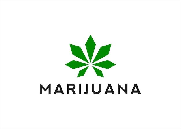 Ilustración de vector de diseño de logotipo de marihuana