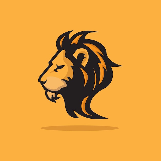 Ilustración de vector de diseño de logotipo de mascota de cabeza de león moderno
