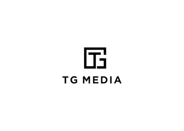 Ilustración de vector de diseño de logotipo de medios tg