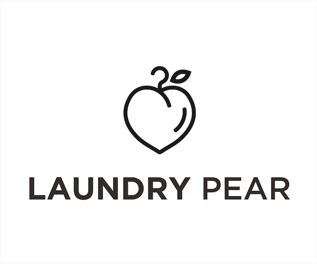 Ilustración de vector de diseño de logotipo de melocotón de lavandería