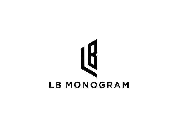 Ilustración de vector de diseño de logotipo de monograma lb