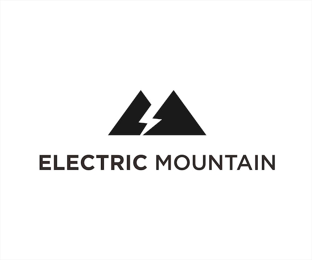 Ilustración de vector de diseño de logotipo de montaña eléctrica