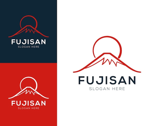 Ilustración de vector de diseño de logotipo de montaña Fujisan abstracto