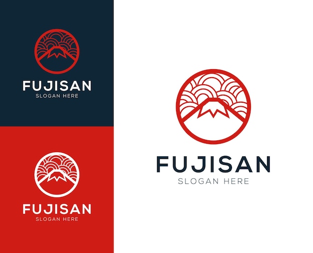 Ilustración de vector de diseño de logotipo de montaña Fujisan abstracto