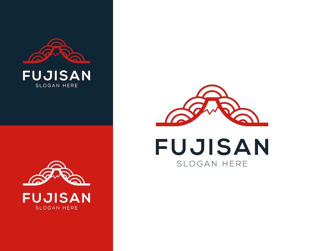 Ilustración de vector de diseño de logotipo de montaña Fujisan abstracto