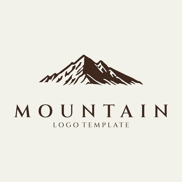 Ilustración de vector de diseño de logotipo de montaña retro hipster
