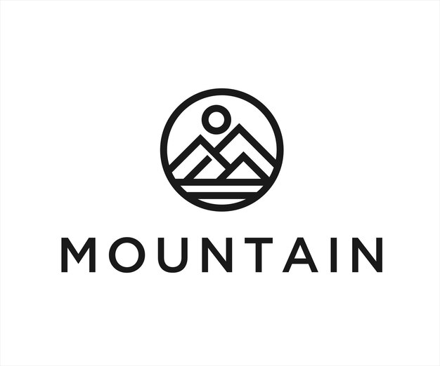 Ilustración de vector de diseño de logotipo de montaña