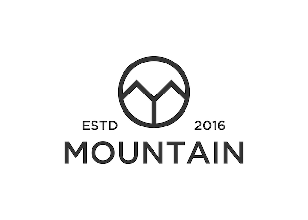 Ilustración de vector de diseño de logotipo de montaña