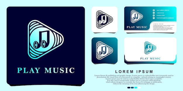 Ilustración de vector de diseño de logotipo de música