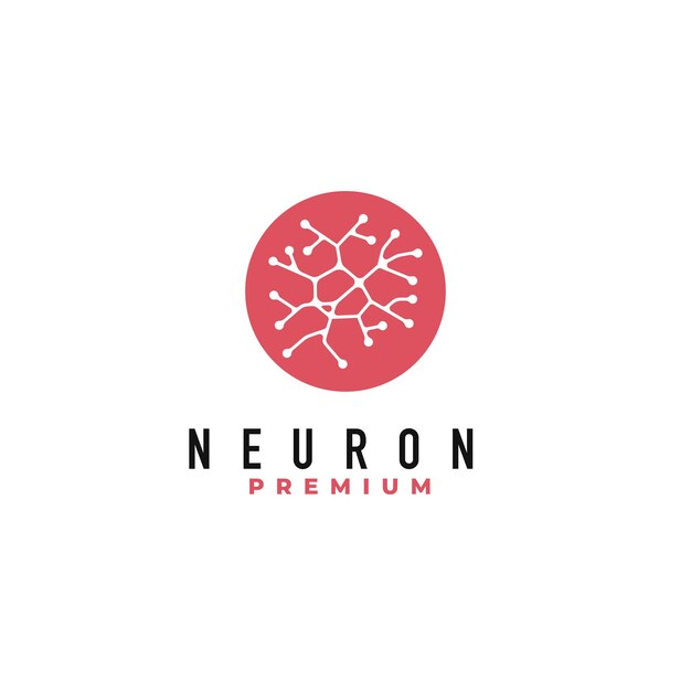 Ilustración de vector de diseño de logotipo de neurona minimalista