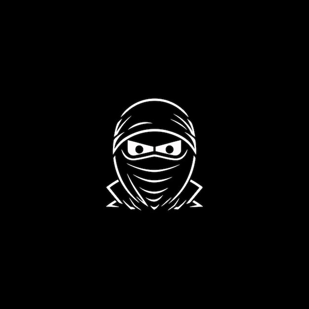 Ilustración de vector de diseño de logotipo ninja