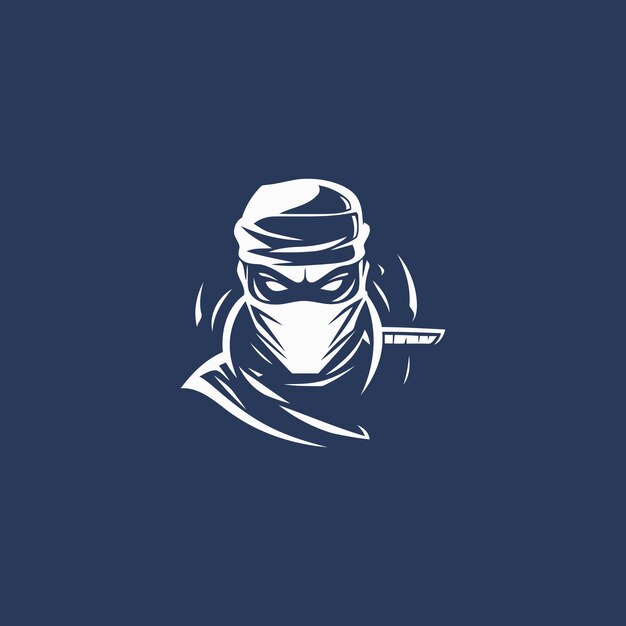 Ilustración de vector de diseño de logotipo ninja