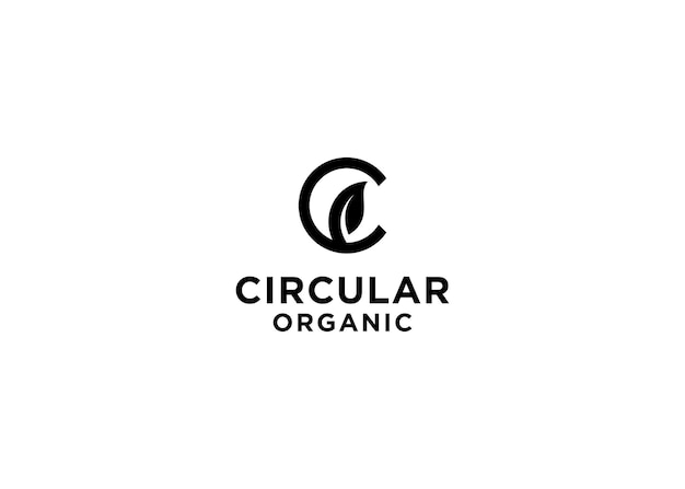 Ilustración de vector de diseño de logotipo orgánico circular