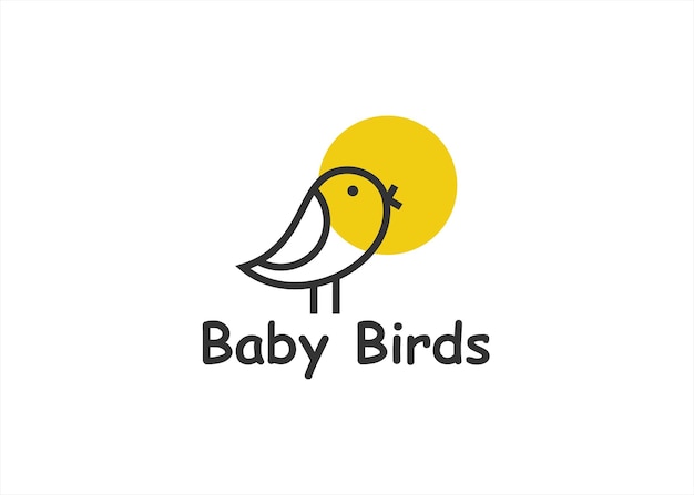 Ilustración de vector de diseño de logotipo de pájaro bebé