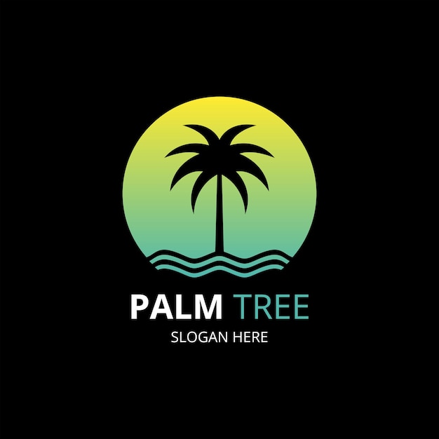 Ilustración de vector de diseño de logotipo de palmera