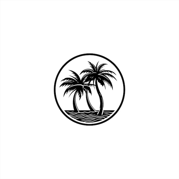 Ilustración de vector de diseño de logotipo de palmera