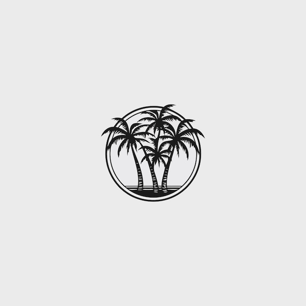 Ilustración de vector de diseño de logotipo de palmera
