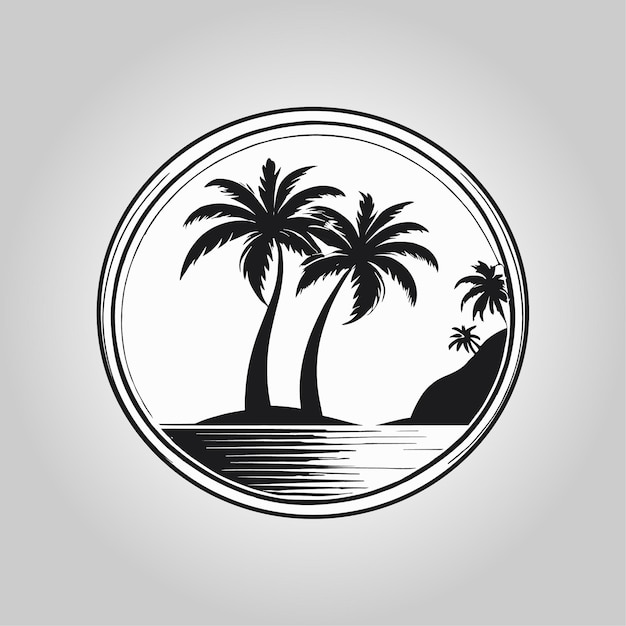 Ilustración de vector de diseño de logotipo de palmera