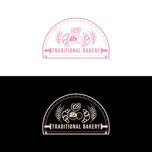 Vector ilustración de vector de diseño de logotipo de panadería tradicional
