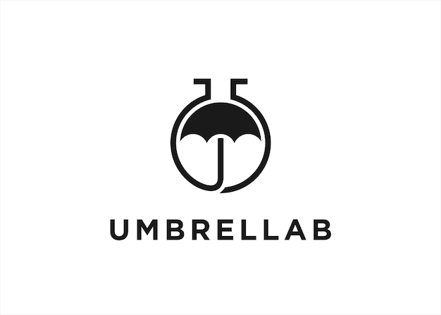 ilustración de vector de diseño de logotipo de paraguas de laboratorio
