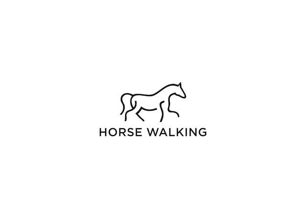 Ilustración de vector de diseño de logotipo de paseo a caballo