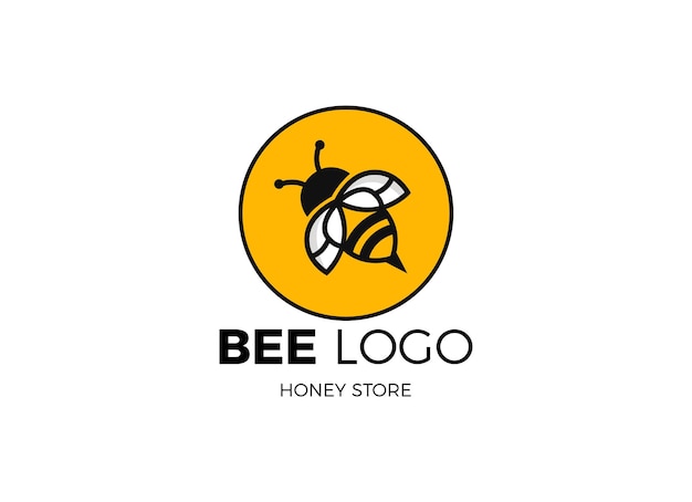 La ilustración de vector de diseño de logotipo de peine de abeja y miel