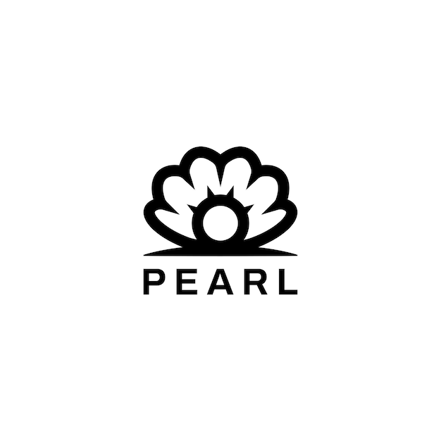 Ilustración de vector de diseño de logotipo de perla fondo aislado