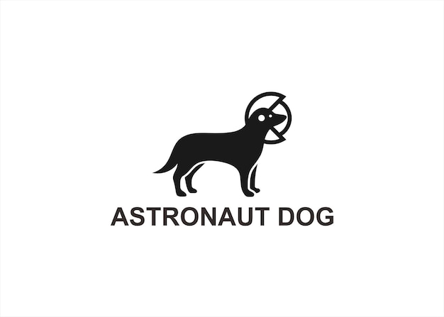 Ilustración de vector de diseño de logotipo de perro astronauta