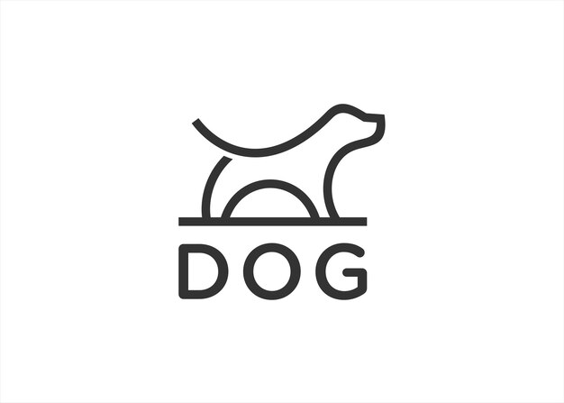 Ilustración de vector de diseño de logotipo de perro