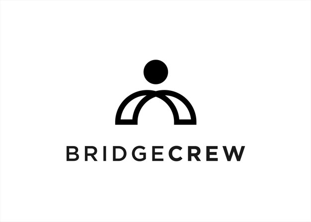 Ilustración de vector de diseño de logotipo de personas de puente
