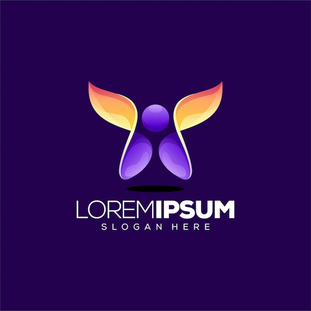 Ilustración de vector de diseño de logotipo de personas