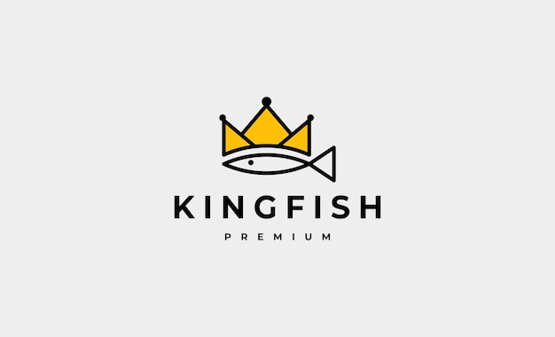 Ilustración de vector de diseño de logotipo de pez rey
