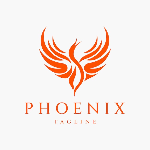 Ilustración de vector de diseño de logotipo de phoenix