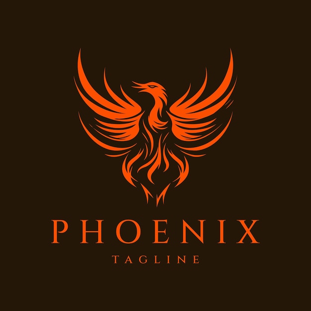 Ilustración de vector de diseño de logotipo de phoenix