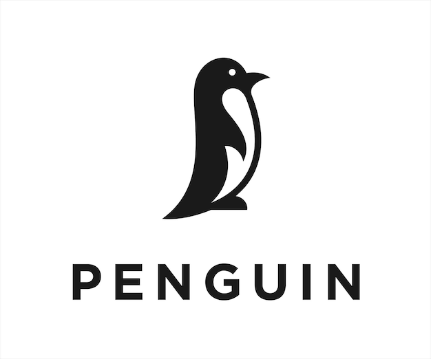 Ilustración de vector de diseño de logotipo de pingüino