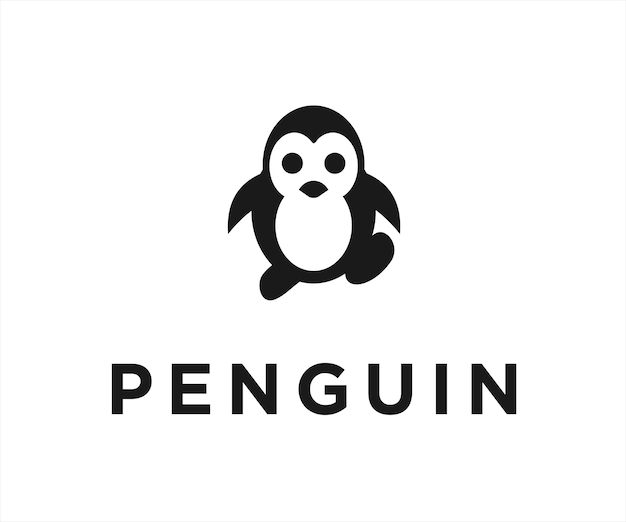 Ilustración de vector de diseño de logotipo de pingüino
