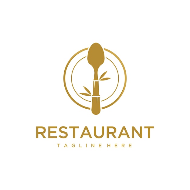 Ilustración de vector de diseño de logotipo de placa de cena